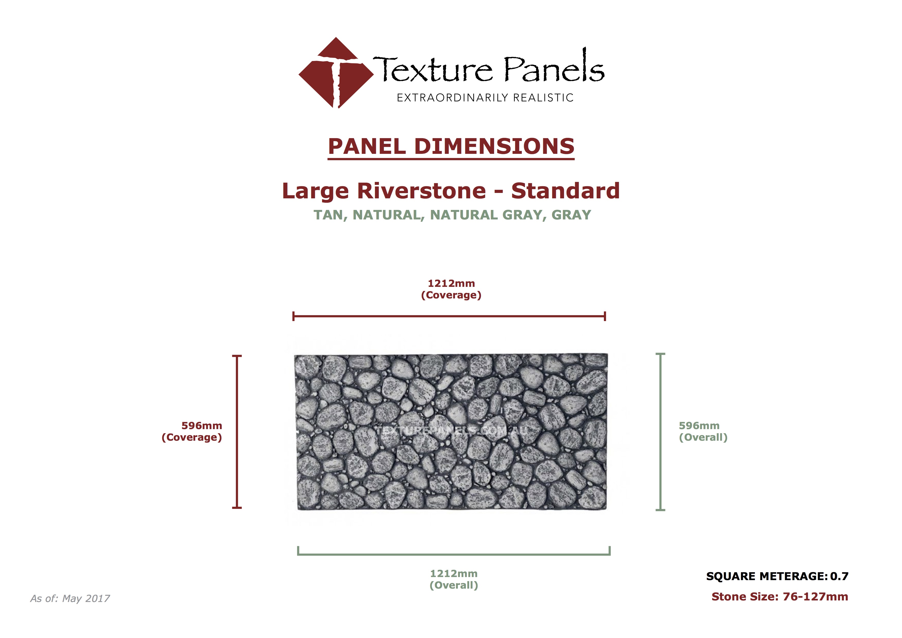 Large Riverstone Standard - White Dimensions